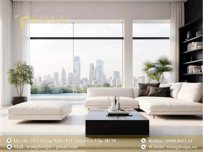 Các tiêu chí giúp lựa chọn đơn vị thiết kế thi công phòng khách Cần Giờ