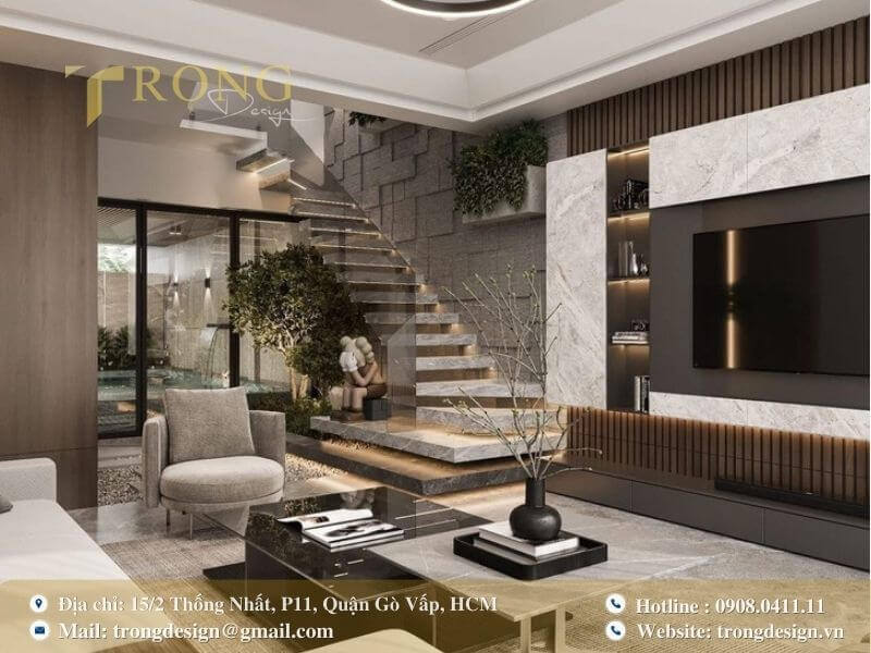 Sự kết hợp hoàn hảo giữa vật liệu hiện đại và thiên nhiên.