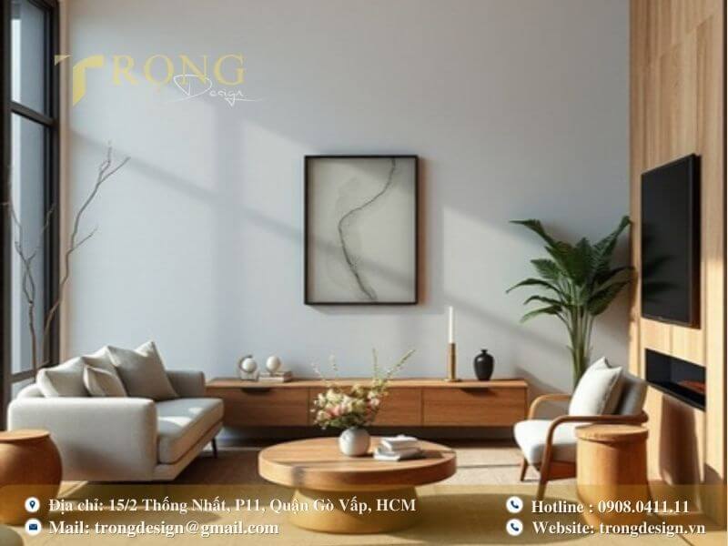 Sự kết hợp tinh tế của gỗ và ánh sáng tự nhiên tạo nên không gian ấm cúng.