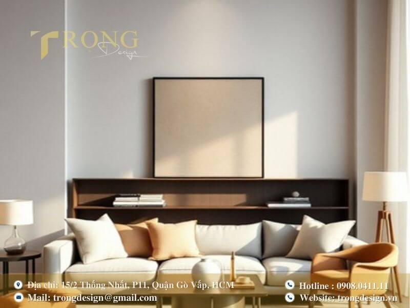 Sự kết hợp hài hòa giữa màu sắc trung tính và vật liệu thô mộc.