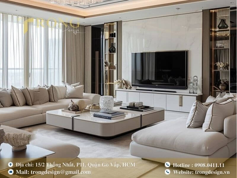 Nét cổ điển kết hợp với sự xa hoa của nội thất hiện đại.