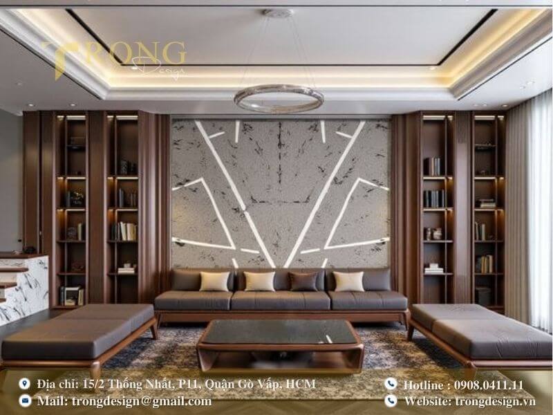 Thiết kế độc đáo, cá tính với tường trang trí nghệ thuật.