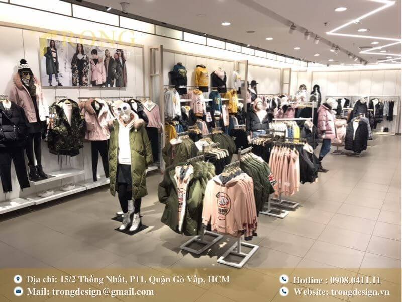 Đa dạng áo khoác mùa đông với nhiều màu sắc và kiểu dáng.