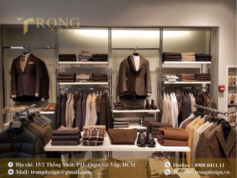 Cửa hàng quần áo nam với phong cách lịch lãm, sang trọng.