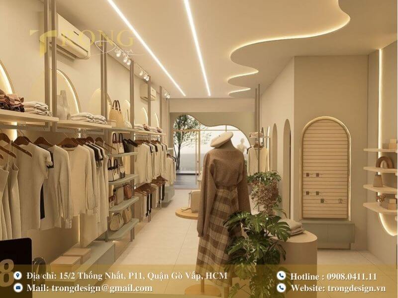Không gian tối giản, tinh tế với các đường nét cong mềm mại và tông màu thư thái.